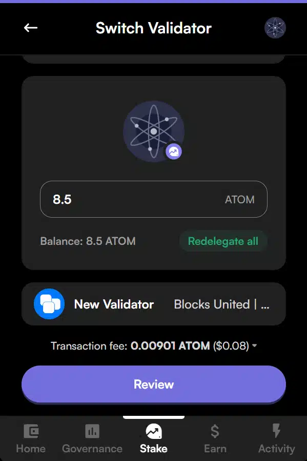Leap wallet, how to change Cosmos ATOM validators, how to switch Cosmos ATOM validators without unbonding, do I need to unbond Cosmos ATOM to change validators, do I need to unbond Cosmos ATOM to switch validators, delegate Cosmos ATOM to a different validator, stake Cosmos ATOM with a different validator, how to redelegate Cosmos ATOM to a new validator, how to redelegate Cosmos ATOM to a different validator, the best Cosmos ATOM validator, which Cosmos ATOM validator is the best, which Cosmos ATOM validator should I stake with, do I have to unstake to change ATOM validator, redelegate Cosmos ATOM validator, redelegate staked ATOM to a different validator